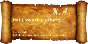 Malinovszky Albert névjegykártya